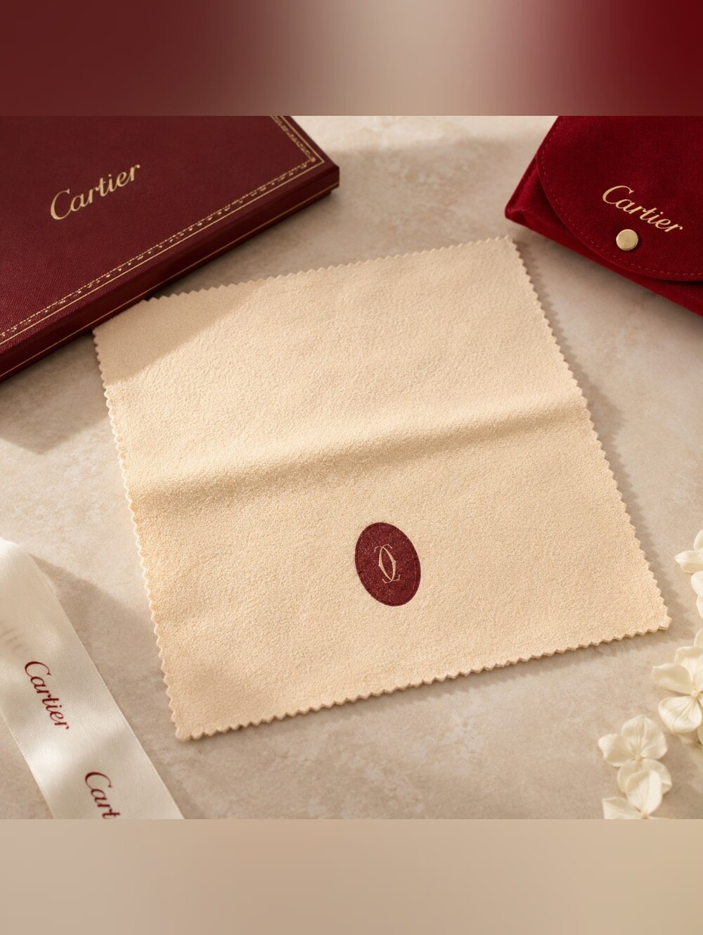 NEW Cartier Jewelry Polishing Cloth 8x7 Love Bracelet Santos Watch Cleaning Wrap